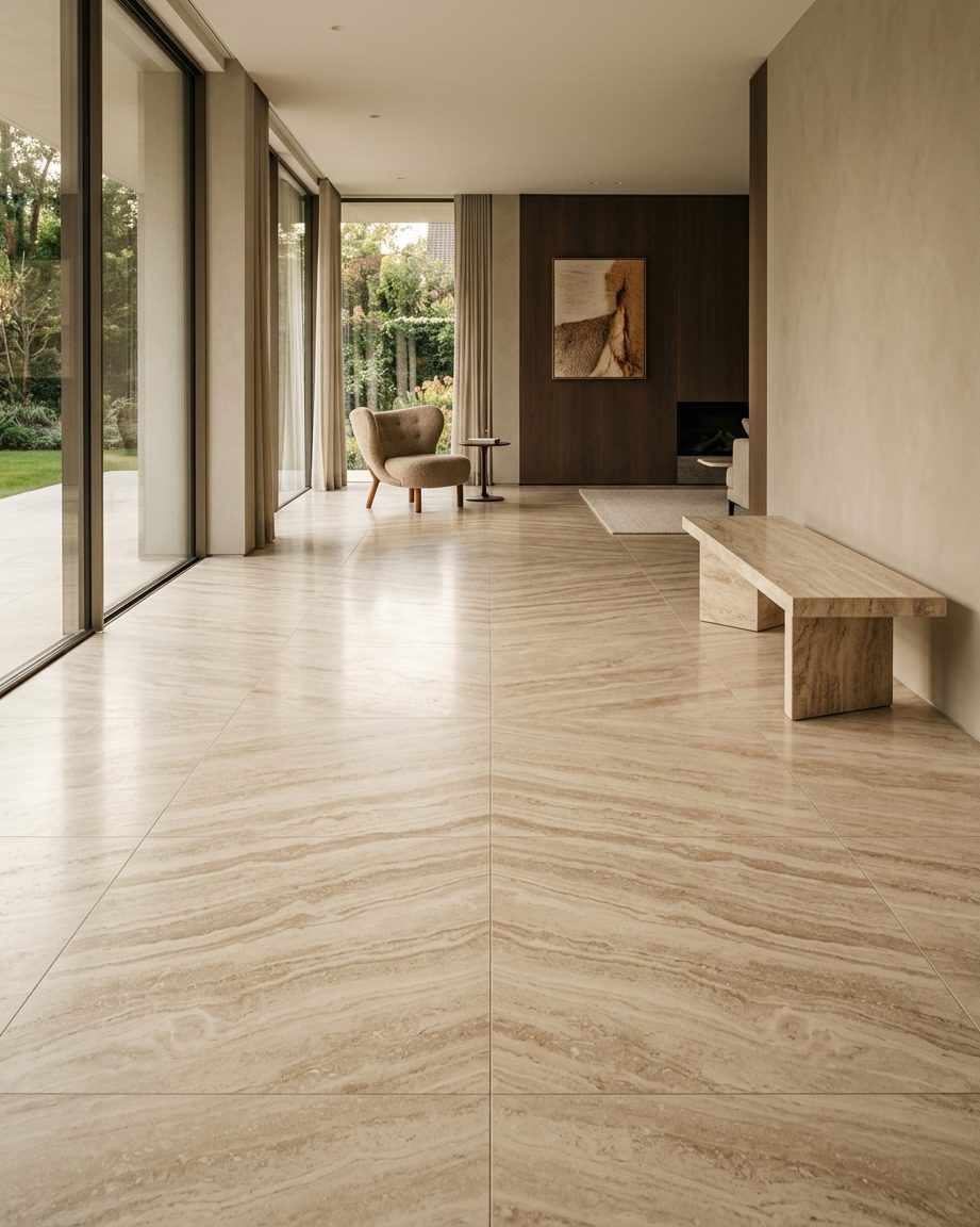Book-Matched Travertine
