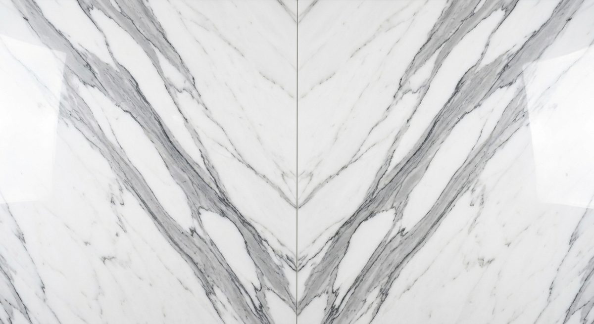 Statuario Marble · Book-matched in Statuario
