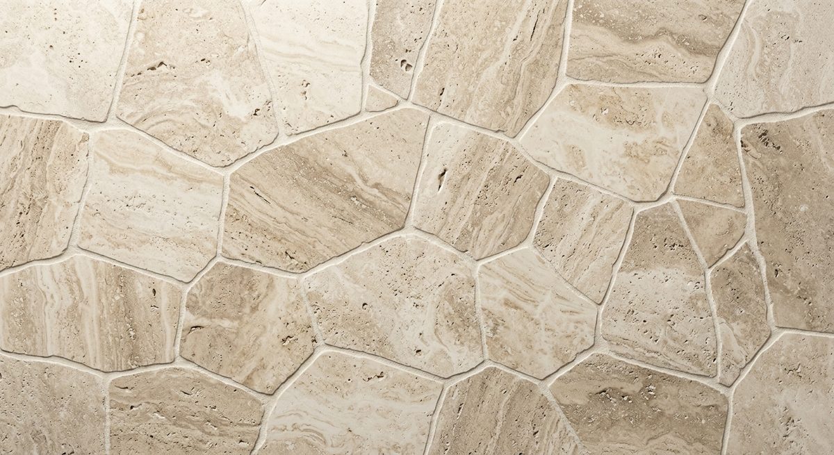 Travertine · Crazy Paver in Ivory